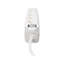 Multiprise 5 prises avec interrupteur - 2 ports USB - câble de 1,5 m - mise à la terre
