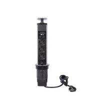 BLOC 3 PRISES ESCAMOTABLE + 2 x USB - SCHUKO
