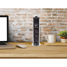 BLOC 3 PRISES ESCAMOTABLE + 2 x USB - SCHUKO