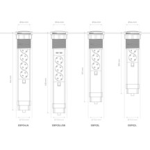BLOC 3 PRISES ESCAMOTABLE + 2 x USB - SCHUKO