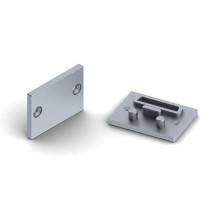 CAPUCHON EN ALUMINIUM POUR DIFFUSEUR PPMA POUR RUBAN LED ALU-EPOXY - SANS TROU DE CÂBLE - ARGENT