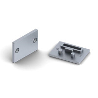 CAPUCHON EN ALUMINIUM POUR DIFFUSEUR PPMA POUR RUBAN LED ALU-EPOXY - SANS TROU DE CÂBLE - ARGENT