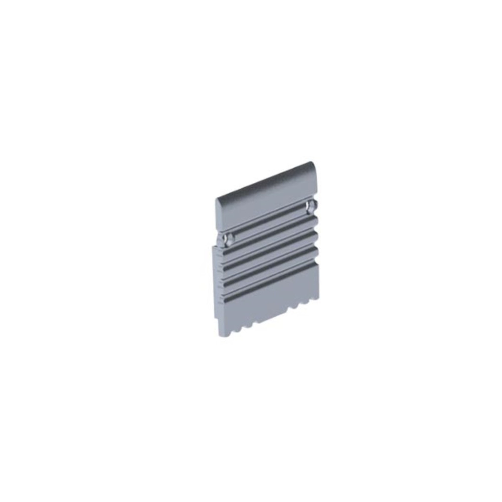 CAPUCHON EN ALUMINIUM POUR PROFILÉ (PLA) - SANS TROU DE CÂBLE - ARGENT