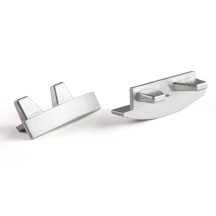 CAPUCHON EN ALUMINIUM POUR PROFILÉ RSLW8 POUR RUBAN LED - SANS TROU DE CÂBLE - ARGENT