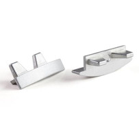 CAPUCHON EN ALUMINIUM POUR PROFILÉ RSLW8 POUR RUBAN LED - SANS TROU DE CÂBLE - ARGENT