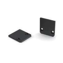CAPUCHON DE TERMINAISON POUR PROFILÉ LED SL15FL - SANS TROU DE CÂBLE - ALUMINIUM ANODISÉ - NOIR