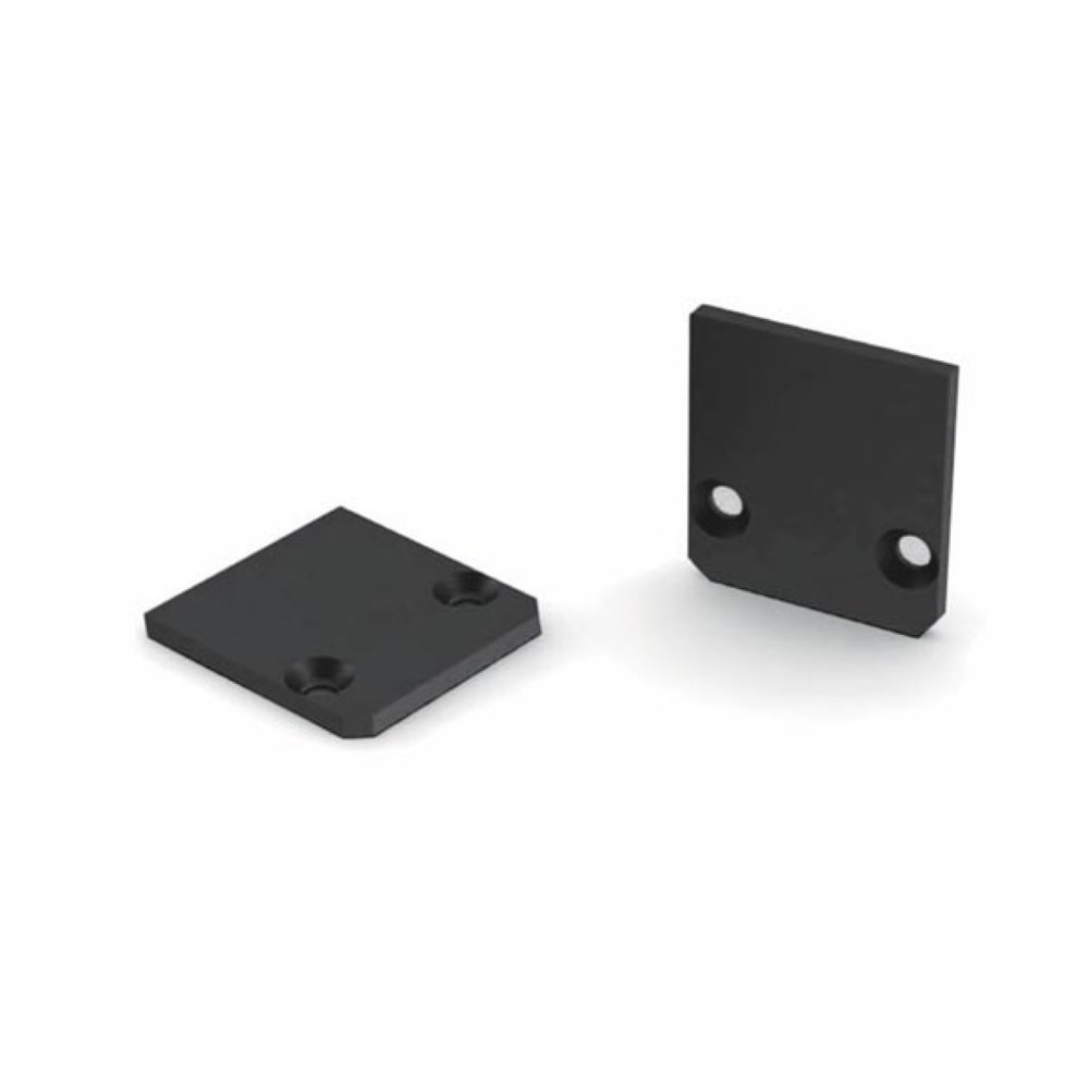 CAPUCHON DE TERMINAISON POUR PROFILÉ LED SL15FL - SANS TROU DE CÂBLE - ALUMINIUM ANODISÉ - NOIR