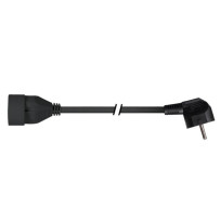 RALLONGE AVEC PRISE 90° - 1.5 m - NOIR - 3G1.5 - TERRE FRANÇAISE