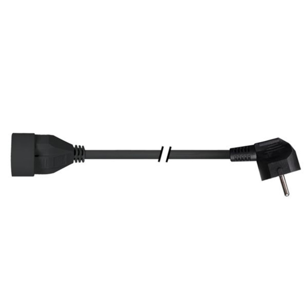 RALLONGE AVEC PRISE 90° - 1.5 m - NOIR - 3G1.5 - TERRE FRANÇAISE