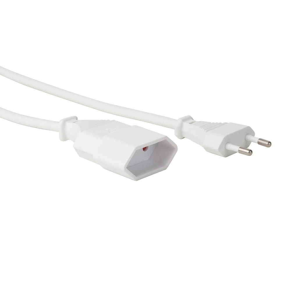 RALLONGE - 1.8 m - BLANC - 2G0.75 - CEE 7/16 "FICHE EURO"+ C7