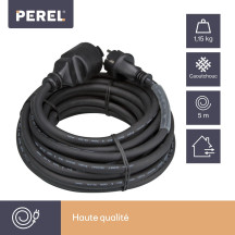 RALLONGE EN CAOUTCHOUC - 5 m - NOIR - 3G2.5 - TERRE FRANÇAISE