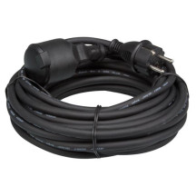 RALLONGE EN CAOUTCHOUC - 10 m - NOIR - 3G1.5 - TERRE FRANÇAISE