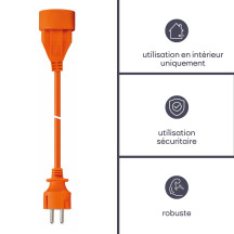 RALLONGE - 40 m - ORANGE - 3G1.5 - TERRE FRANÇAISE
