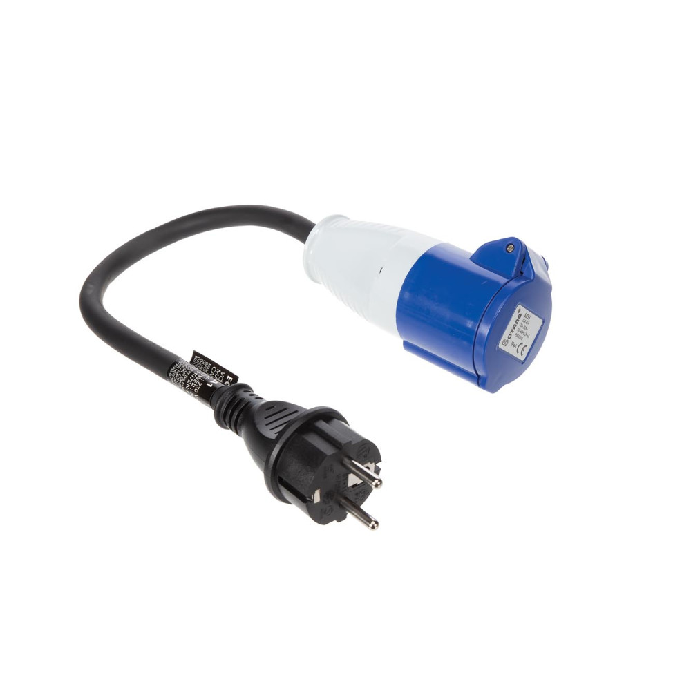CÂBLE ADAPTATEUR AVEC FICHE SCHUKO VERS FICHE FEMELLE CEE