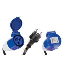 CÂBLE ADAPTATEUR AVEC FICHE SCHUKO VERS FICHE FEMELLE CEE