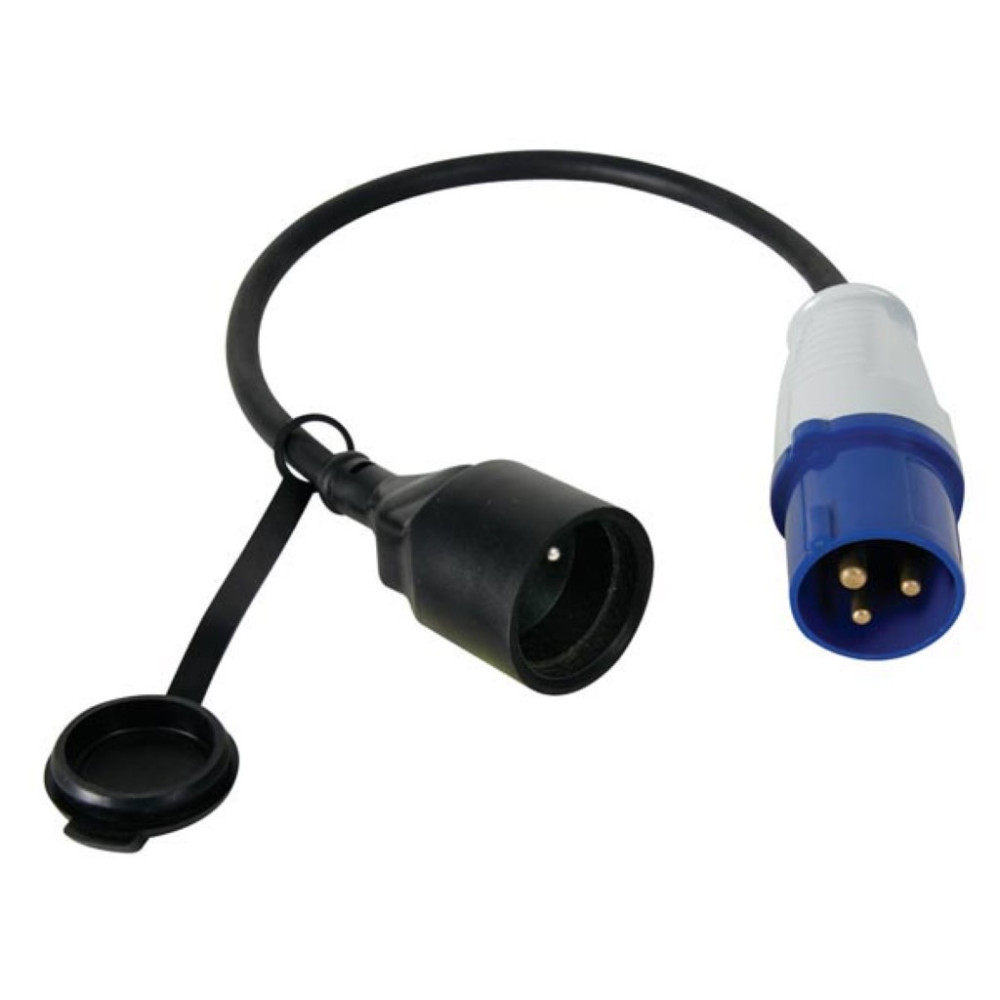 CÂBLE ADAPTATEUR AVEC FICHE MÂLE VERS FICHE CEE - TERRE FRANÇAISE - H07RN-F 3G2.5 - 0.4 m