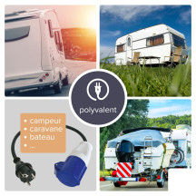 CÂBLE ADAPTATEUR AVEC PRISE SCHUKO VERS FICHE CEE - TERRE ALLEMANDE - H07RN-F 3G2.5 - 0.4 m