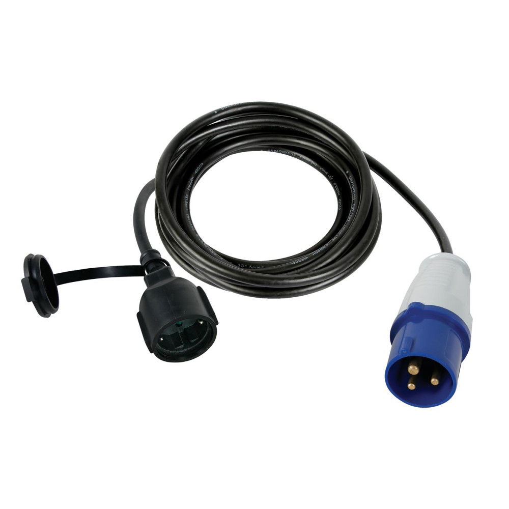 CÂBLE ADAPTATEUR AVEC PRISE SCHUKO VERS FICHE CEE - 3 m - TERRE ALLEMANDE