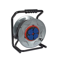 ENROULEUR NÉOPRÈNE AVEC SYSTEME "ANTI-TWIST" - 25 m - 3G2.5 - 4 PRISES - TERRE FRANÇAISE