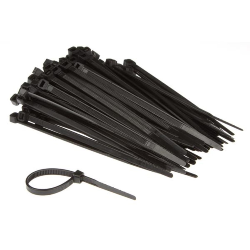 JEU DE SERRE-CÂBLES EN NYLON - 4.6 x 120 mm - NOIR (100 pcs)