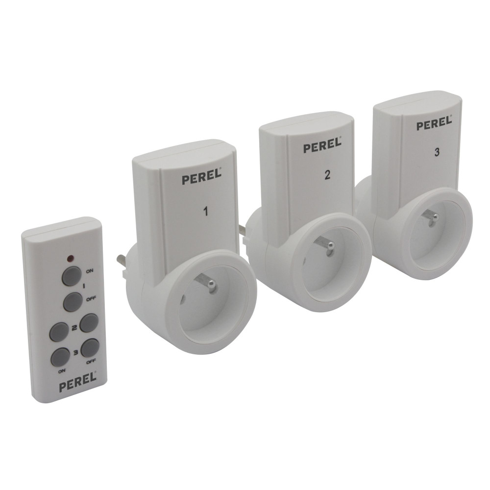 JEU DE PRISES AVEC TÉLÉCOMMANDE (3 PRISES + TÉLÉCOMMANDE)