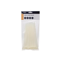 JEU DE SERRE-CÂBLES EN NYLON - 4.6 x 200 mm - BLANC (100 pcs)