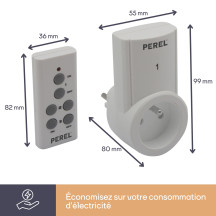 JEU DE PRISES AVEC TÉLÉCOMMANDE (3 PRISES + TÉLÉCOMMANDE)