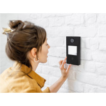 Sonnette vidéo professionnelle IP métal 1 bouton - Noir - PoE