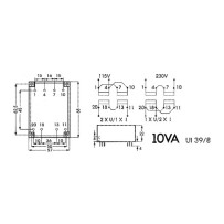 TRANSFORMATEUR BAS PROFIL 10VA 2 x 24V / 2 x 0.208A