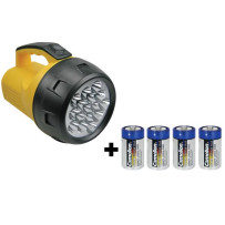LAMPE TORCHE PUISSANTE - 16 LED - 4 x PILE D