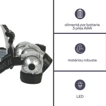 LAMPE FRONTALE À 7 LEDs BLANCHES ULTRALUMINEUSES