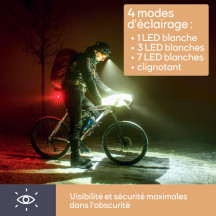 LAMPE FRONTALE À 7 LEDs BLANCHES ULTRALUMINEUSES