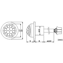 Mini détecteur de mouvement PIR - à encastrer - 12 vcc