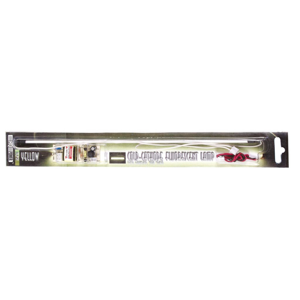 TUBE FLUORESCENT À CATHODE FROIDE + ALIMENTATION, 30cm, JAUNE (BLISTER)