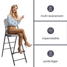 TABOURET DE BAR À DOSSIER - PLIANT