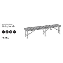 BANC PLIANT - IMITATION ROTIN - 180 x 25 x 43 cm