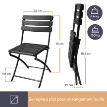 CHAISE PLIANTE - IMITATION BOIS