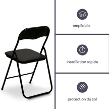 CHAISE PLIANTE - NOIR