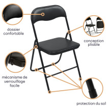 CHAISE PLIANTE - NOIR