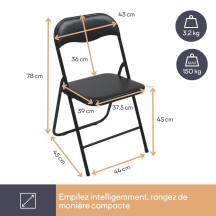 CHAISE PLIANTE - NOIR