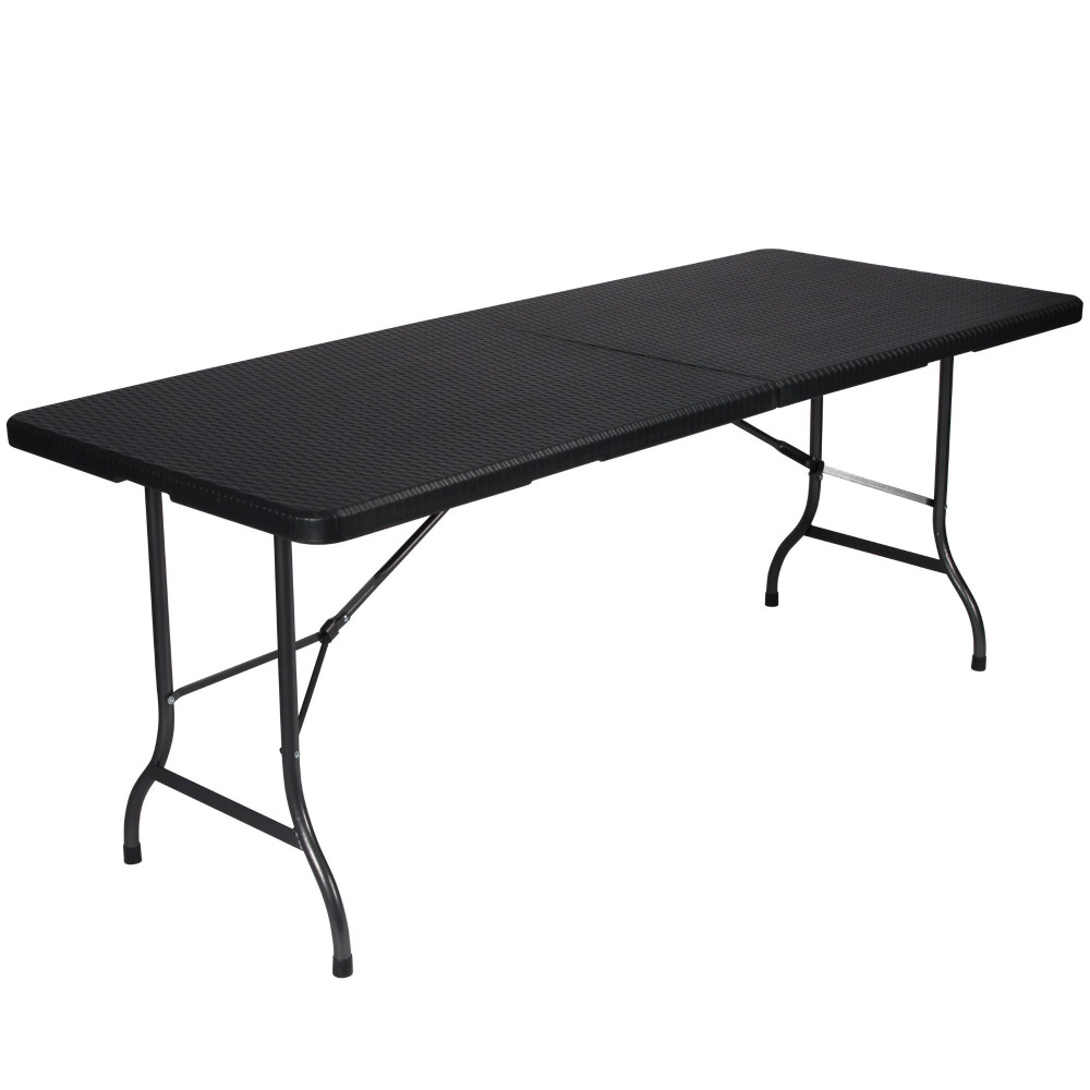 TABLE PLIANTE - IMITATION ROTIN - 180 x 75 x 74 cm