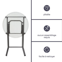 TABLE PLIANTE - ROND - 80 x 110 cm