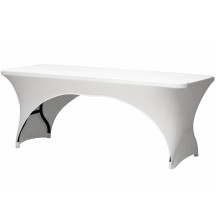 Housse extensible pour table rectangulaire - arqué - blanc