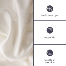 Housse extensible pour table rectangulaire - arqué - blanc