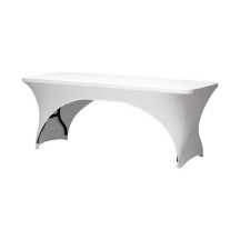 Housse extensible pour table rectangulaire - arqué - blanc