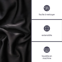 Housse extensible pour table rectangulaire - arqué - noir