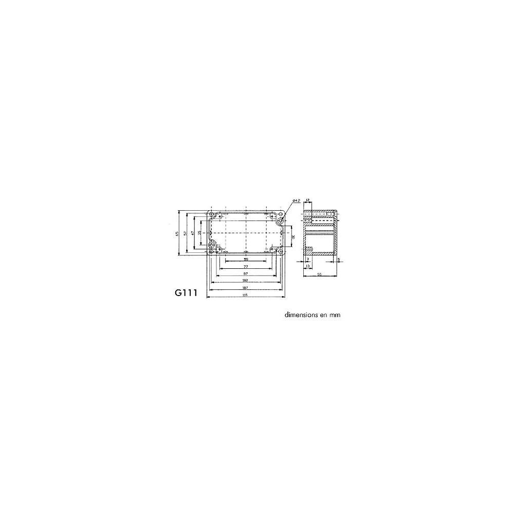 COFFRET ETANCHE EN ALUMINIUM - 115 x 65 x 55mm