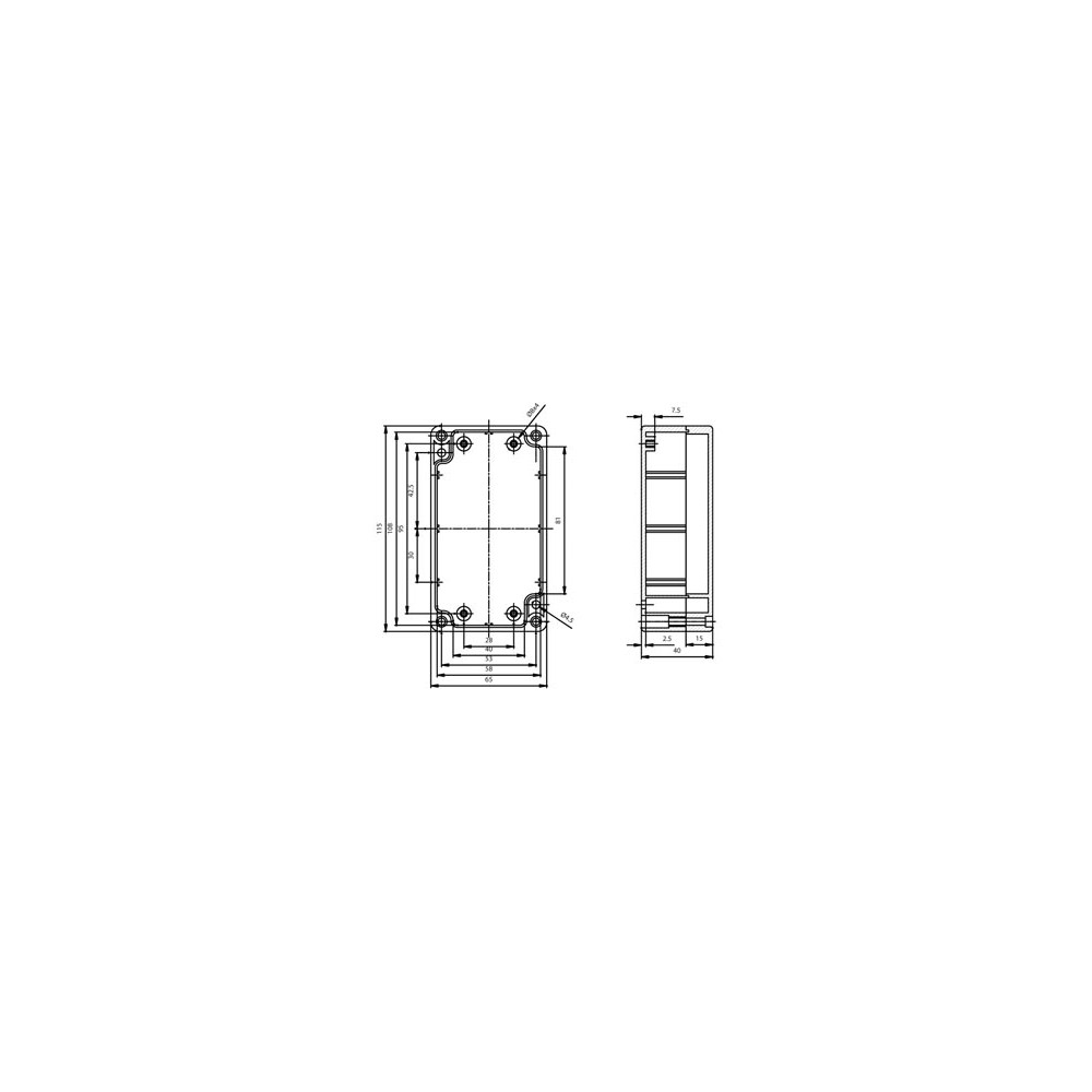 COFFRET ETANCHE EN POLYCARBONATE - GRIS CLAIR 115 x 65 x 40mm