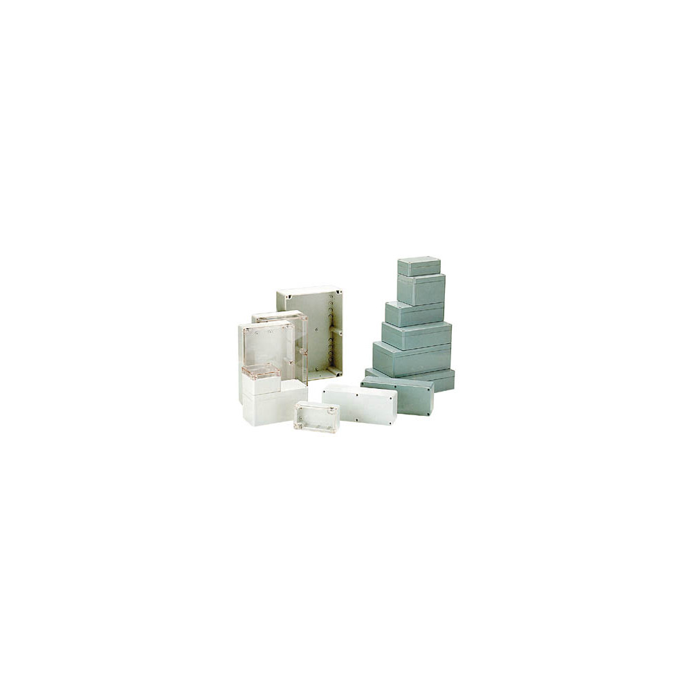 BOÎTIER ÉTANCHE EN POLYCARBONATE - GRIS CLAIR - 195 x 80 x 55 mm