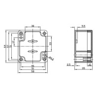 COFFRET ETANCHE EN ABS - GRIS FONCE 64 x 58 x 35mm